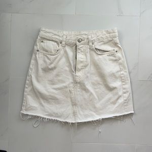H&M White denim skirt